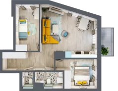 3 pokoje, mieszkanie 58,57 m², piętro 1, oferta nr B1/19, Leśna Góra, Gdańsk, Brętowo, Niedźwiednik, ul. Leśna Góra