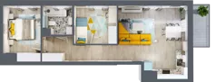 3 pokoje, mieszkanie 56,52 m², piętro 2, oferta nr B1/27, Leśna Góra, Gdańsk, Brętowo, Niedźwiednik, ul. Leśna Góra