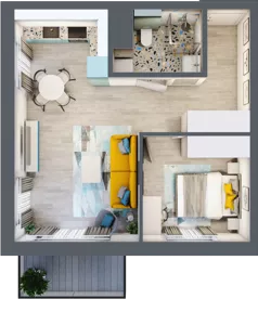 2 pokoje, mieszkanie 42,85 m², piętro 3, oferta nr B1/31, Leśna Góra, Gdańsk, Brętowo, Niedźwiednik, ul. Leśna Góra