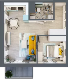 2 pokoje, mieszkanie 42,85 m², piętro 4, oferta nr B1/40, Leśna Góra, Gdańsk, Brętowo, Niedźwiednik, ul. Leśna Góra