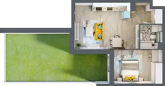 2 pokoje, mieszkanie 44,37 m², parter, oferta nr B1/3, Locus 2 - etap I, Rumia, Janowo, ul. Dąbrowskiego