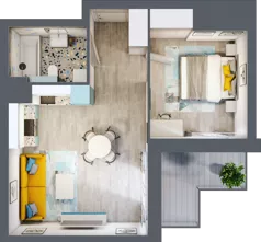 2 pokoje, mieszkanie 41,87 m², piętro 3, oferta nr B1/24, Locus 2 - etap I, Rumia, Janowo, ul. Dąbrowskiego
