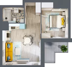 2 pokoje, mieszkanie 41,72 m², piętro 4, oferta nr B1/32, Locus 2 - etap I, Rumia, Janowo, ul. Dąbrowskiego