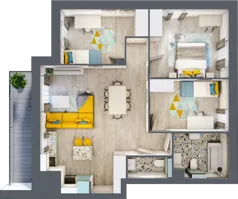 4 pokoje, mieszkanie 75,82 m², piętro 4, oferta nr B1/34, Locus 2 - etap I, Rumia, Janowo, ul. Dąbrowskiego