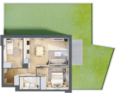 3 pokoje, mieszkanie 46,13 m², piętro 2, oferta nr B6/33, Osiedle przy Błoniach 3 - etap IV, Rumia, Janowo, ul. Błoń Janowskich 