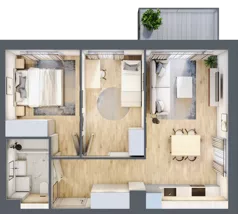3 pokoje, mieszkanie 50,57 m², piętro 2, oferta nr B12/18, Osiedle przy Błoniach 3 - etap IV, Rumia, Janowo, ul. Błoń Janowskich 