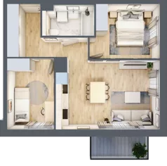 3 pokoje, mieszkanie 50,85 m², piętro 2, oferta nr B5/33, Osiedle przy Błoniach 3 - etap IV, Rumia, Janowo, ul. Błoń Janowskich 