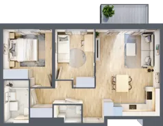 3 pokoje, mieszkanie 57,99 m², piętro 3, oferta nr B5/38, Osiedle przy Błoniach 3 - etap IV, Rumia, Janowo, ul. Błoń Janowskich 