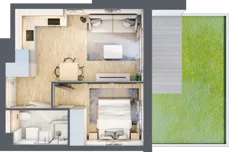 2 pokoje, mieszkanie 34,76 m², parter, oferta nr B5/1, Osiedle przy Błoniach 3 - etap IV, Rumia, Janowo, ul. Błoń Janowskich 