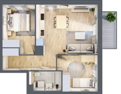 3 pokoje, mieszkanie 50,30 m², piętro 2, oferta nr B6/27, Osiedle przy Błoniach 3 - etap IV, Rumia, Janowo, ul. Błoń Janowskich 