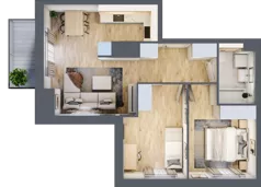 3 pokoje, mieszkanie 53,42 m², piętro 4, oferta nr B6/52, Osiedle przy Błoniach 3 - etap IV, Rumia, Janowo, ul. Błoń Janowskich 