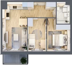 3 pokoje, mieszkanie 48,72 m², piętro 4, oferta nr B6/50, Osiedle przy Błoniach 3 - etap IV, Rumia, Janowo, ul. Błoń Janowskich 