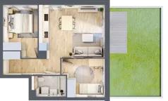 3 pokoje, mieszkanie 47,48 m², piętro 2, oferta nr B5/26, Osiedle przy Błoniach 3 - etap IV, Rumia, Janowo, ul. Błoń Janowskich 