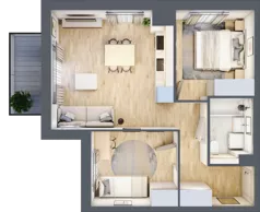 3 pokoje, mieszkanie 49,53 m², piętro 1, oferta nr B6/14, Osiedle przy Błoniach 3 - etap IV, Rumia, Janowo, ul. Błoń Janowskich 
