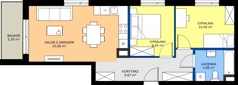 3 pokoje, mieszkanie 57,46 m², piętro 1, oferta nr C/33, Przystań Brzeźno - etap II, Gdańsk, Brzeźno, ul. Uczniowska