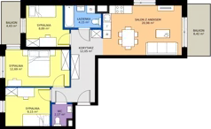4 pokoje, mieszkanie 70,08 m², piętro 2, oferta nr C/8, Przystań Brzeźno - etap II, Gdańsk, Brzeźno, ul. Uczniowska