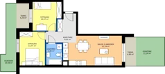 3 pokoje, mieszkanie 57,82 m², parter, oferta nr C/3, Przystań Brzeźno - etap II, Gdańsk, Brzeźno, ul. Uczniowska