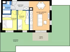 3 pokoje, mieszkanie 48,10 m², parter, oferta nr C/27, Przystań Brzeźno - etap II, Gdańsk, Brzeźno, ul. Uczniowska