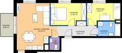3 pokoje, mieszkanie 60,43 m², piętro 3, oferta nr D/28, Przystań Brzeźno - etap II, Gdańsk, Brzeźno, ul. Uczniowska