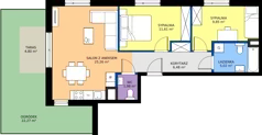 3 pokoje, mieszkanie 60,20 m², parter, oferta nr D/7, Przystań Brzeźno - etap II, Gdańsk, Brzeźno, ul. Uczniowska