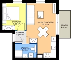 2 pokoje, mieszkanie 35,39 m², piętro 1, oferta nr A1/4, Gdańskie Zacisze, Gdańsk, Kokoszki, ul. Bysewska