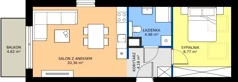 2 pokoje, mieszkanie 38,29 m², piętro 2, oferta nr B1/8, Gdańskie Zacisze, Gdańsk, Kokoszki, ul. Bysewska