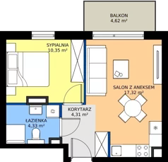 2 pokoje, mieszkanie 36,31 m², piętro 2, oferta nr B3/7, Gdańskie Zacisze, Gdańsk, Kokoszki, ul. Bysewska