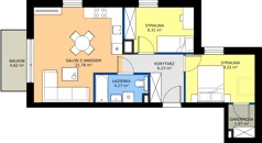 3 pokoje, mieszkanie 51,60 m², piętro 2, oferta nr C1/6, Gdańskie Zacisze, Gdańsk, Kokoszki, ul. Bysewska