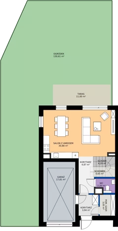 1 pokój, mieszkanie 132,01 m², parter, oferta nr D1/1, Gdańskie Zacisze, Gdańsk, Kokoszki, ul. Bysewska