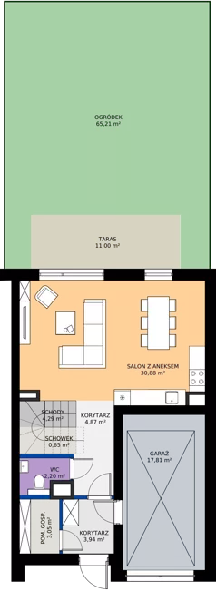 1 pokój, mieszkanie 132,01 m², parter, oferta nr D1/2, Gdańskie Zacisze, Gdańsk, Kokoszki, ul. Bysewska