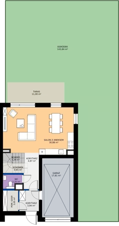 1 pokój, mieszkanie 132,01 m², parter, oferta nr D2/2, Gdańskie Zacisze, Gdańsk, Kokoszki, ul. Bysewska