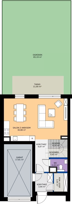 1 pokój, mieszkanie 132,01 m², parter, oferta nr D2/1, Gdańskie Zacisze, Gdańsk, Kokoszki, ul. Bysewska