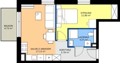 2 pokoje, mieszkanie 39,88 m², piętro 1, oferta nr B1/6, Wzgórze Markowca, Rumia, Zagórze, ul. Markowców