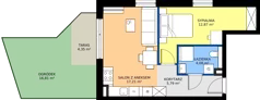 2 pokoje, mieszkanie 39,88 m², piętro 1, oferta nr B1/6, Wzgórze Markowca, Rumia, Zagórze, ul. Markowców