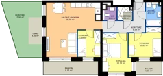 4 pokoje, mieszkanie 75,80 m², parter, oferta nr B1/2, Wzgórze Markowca, Rumia, Zagórze, ul. Markowców