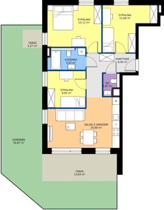 4 pokoje, mieszkanie 72,95 m², parter, oferta nr B10/3, Wzgórze Markowca, Rumia, Zagórze, ul. Markowców