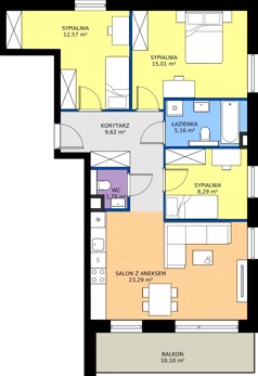 4 pokoje, mieszkanie 75,95 m², parter, oferta nr B2/1, Wzgórze Markowca, Rumia, Zagórze, ul. Markowców