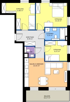4 pokoje, mieszkanie 75,97 m², piętro 1, oferta nr B4/4, Wzgórze Markowca, Rumia, Zagórze, ul. Markowców