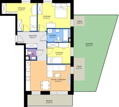 4 pokoje, mieszkanie 76,03 m², parter, oferta nr B4/1, Wzgórze Markowca, Rumia, Zagórze, ul. Markowców