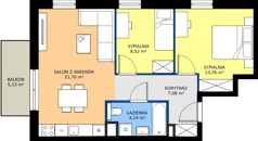 3 pokoje, mieszkanie 54,80 m², piętro 2, oferta nr A/11, Osiedle Orzechowa, Gdynia, Chylonia, ul. Meksykańska/Orzechowa