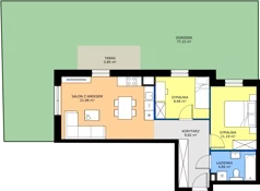 3 pokoje, mieszkanie 51,33 m², piętro 1, oferta nr C/17, Osiedle Orzechowa, Gdynia, Chylonia, ul. Meksykańska/Orzechowa