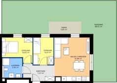 3 pokoje, mieszkanie 54,40 m², parter, oferta nr B/7, Osiedle Orzechowa, Gdynia, Chylonia, ul. Meksykańska/Orzechowa