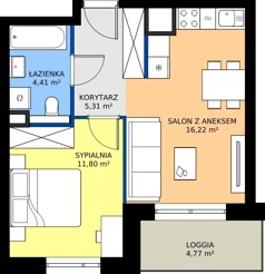 2 pokoje, mieszkanie 37,74 m², piętro 3, oferta nr A/47, Osiedle Warszawska - etap IV, Gdańsk, Ujeścisko-Łostowice, Ujeścisko, ul. Warszawska