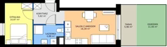 2 pokoje, mieszkanie 37,76 m², parter, oferta nr A/5, Osiedle Warszawska - etap IV, Gdańsk, Ujeścisko-Łostowice, Ujeścisko, ul. Warszawska