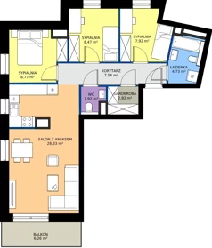 4 pokoje, mieszkanie 70,50 m², piętro 3, oferta nr A/75, Osiedle Warszawska - etap IV, Gdańsk, Ujeścisko-Łostowice, Ujeścisko, ul. Warszawska