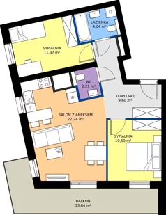 3 pokoje, mieszkanie 60,06 m², piętro 5, oferta nr A/85, Osiedle Warszawska - etap IV, Gdańsk, Ujeścisko-Łostowice, Ujeścisko, ul. Warszawska
