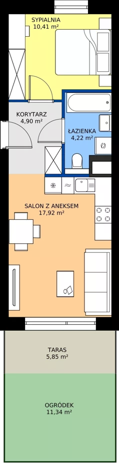 2 pokoje, mieszkanie 37,45 m², parter, oferta nr A/36, Osiedle Warszawska - etap IV, Gdańsk, Ujeścisko-Łostowice, Ujeścisko, ul. Warszawska