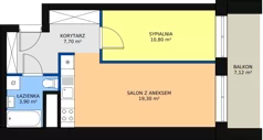 2 pokoje, mieszkanie 42,33 m², piętro 4, oferta nr A.4.6, Świerzawska 13, Poznań, Ławica, Grunwald, ul. Świerzawska 13