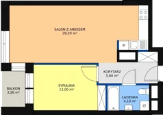 2 pokoje, mieszkanie 50,70 m², piętro 7, oferta nr A.7.7, Świerzawska 13, Poznań, Ławica, Grunwald, ul. Świerzawska 13