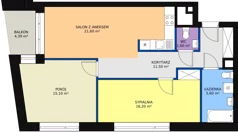 3 pokoje, mieszkanie 72,76 m², piętro 9, oferta nr A.9.3, Świerzawska 13, Poznań, Ławica, Grunwald, ul. Świerzawska 13
